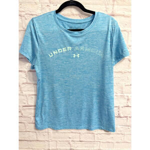 Women’s Size L Large Under Armour Heat Gear Heatgear Dri-Fit Blue t-Shirt  EUC